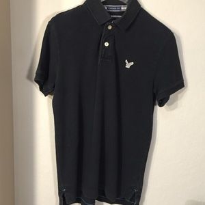 Men's American Eagle Vintage Fit Black Polo, S